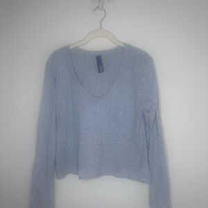 Bobi Grey Crop Long Sleeve